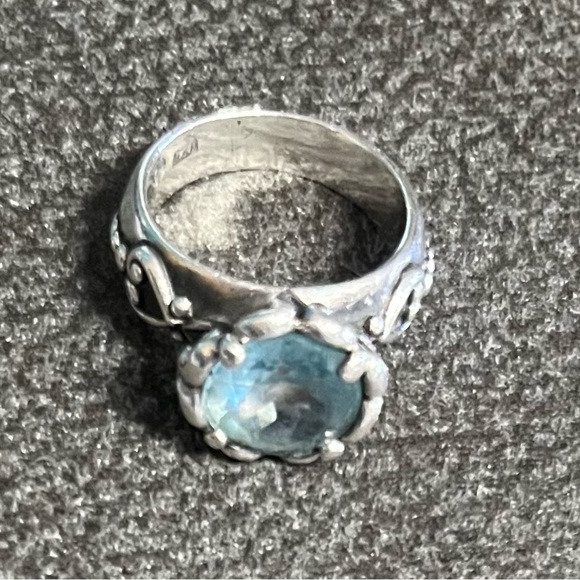 Brighton signed, blue topaz sterling silver ring. - Picture 3 of 8